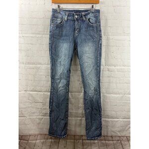 Wired Heart Jeans Womens Size 29 Blue Casual Embellished Western Streetwear-READ